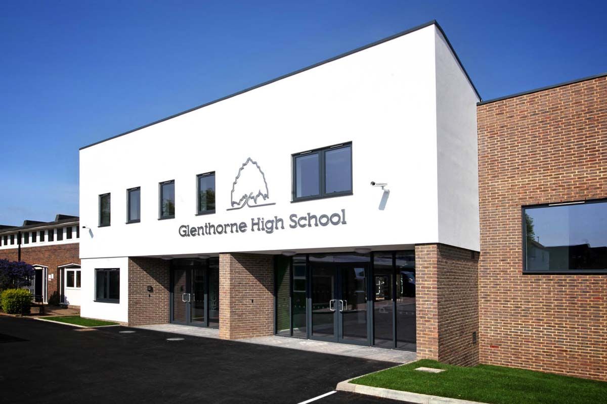 Glenthorne High School, Sutton: The HUB – new main entrance, LRC and classrooms linking 3no existing buildings