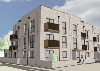 26no New Flats and works to widen the highway; High Street, Addlestone, Surrey